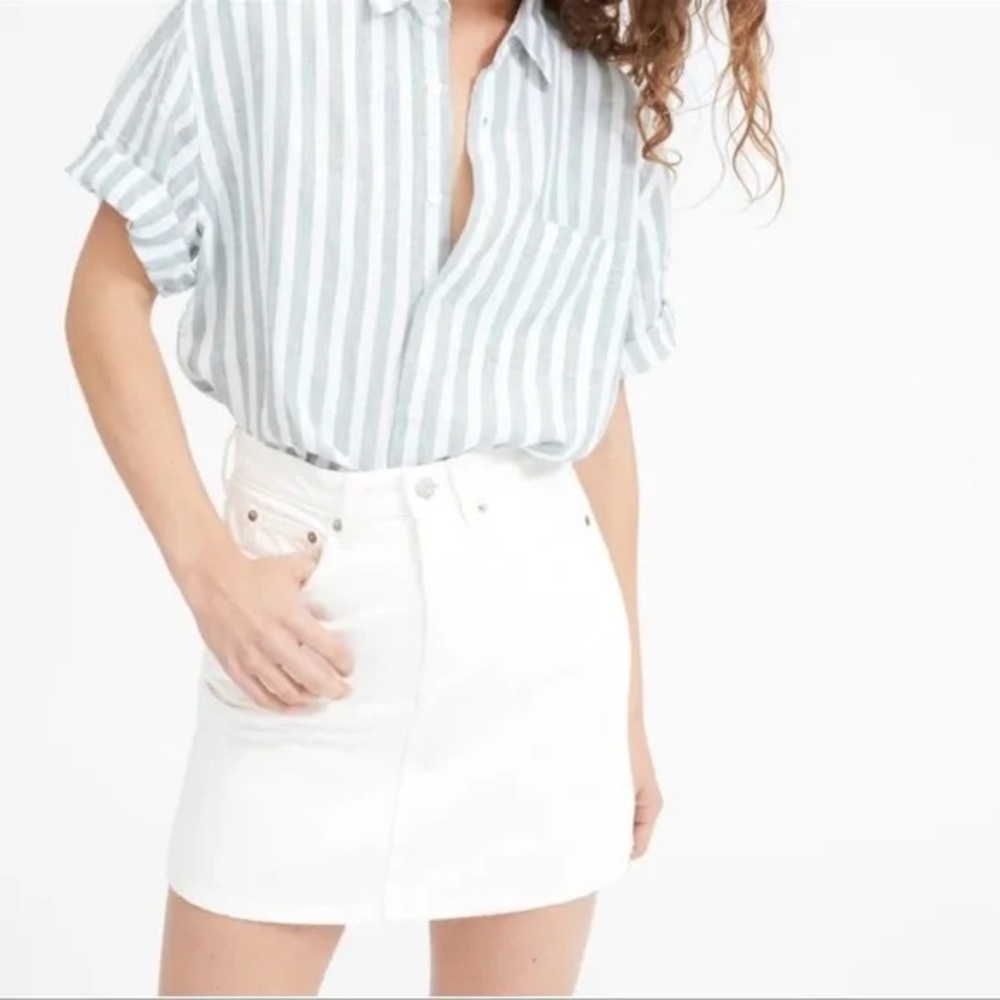 Everlane The Denim Skirt in Bone